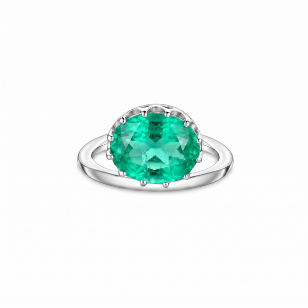 Velara Satellite Ring – Colombian Green Emerald