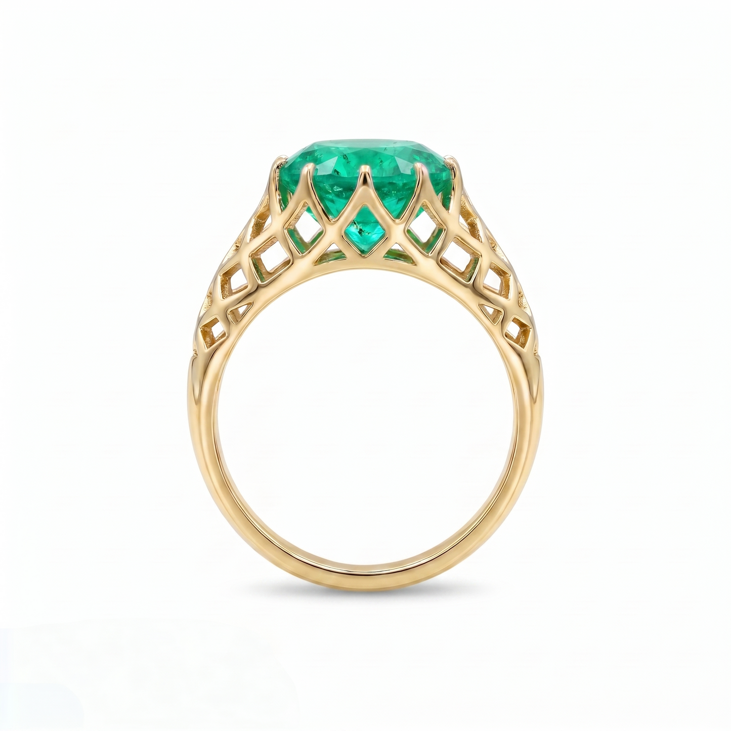 Juno Trellis Ring – Colombian Green Emerald
