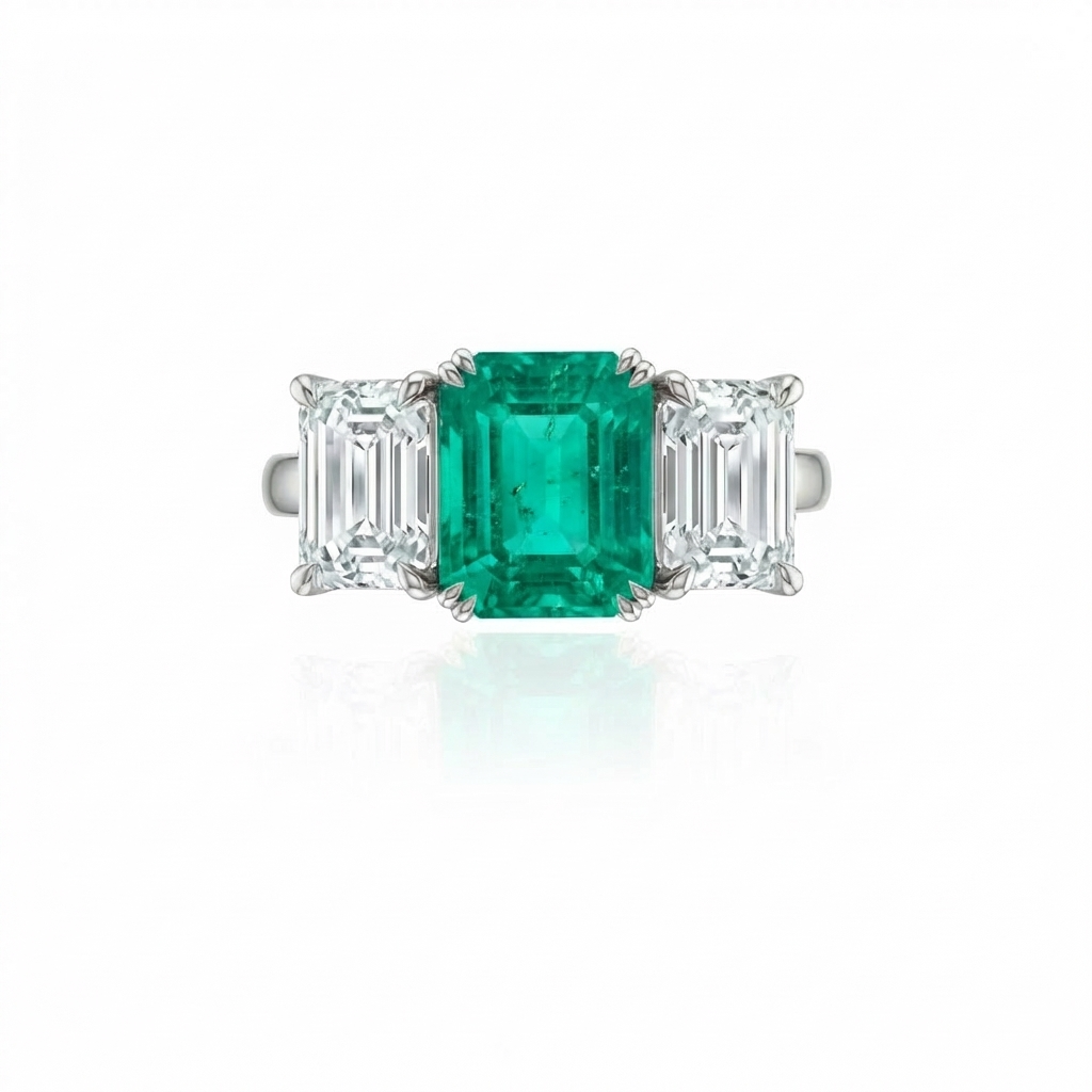 Nexus Trilogy Ring – Colombian Green Emerald