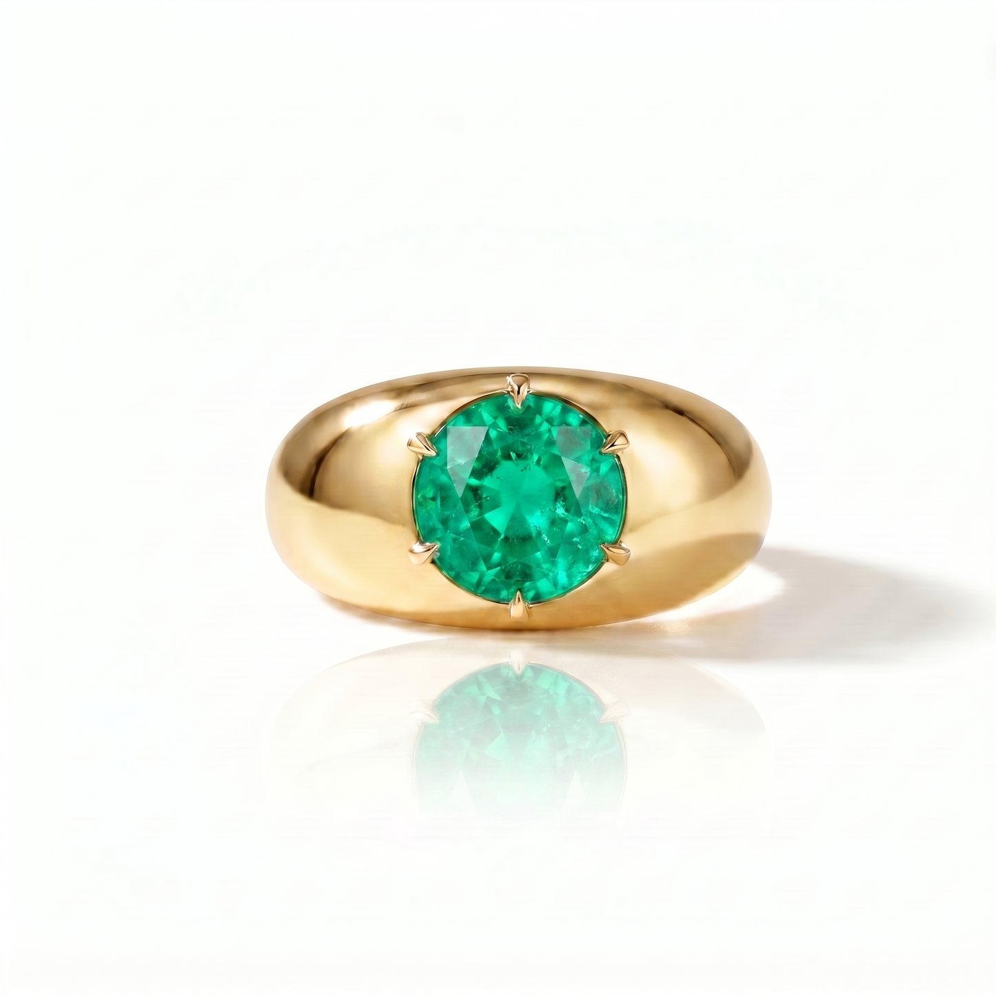 Juno Grand Dome Ring – Colombian Green Emerald