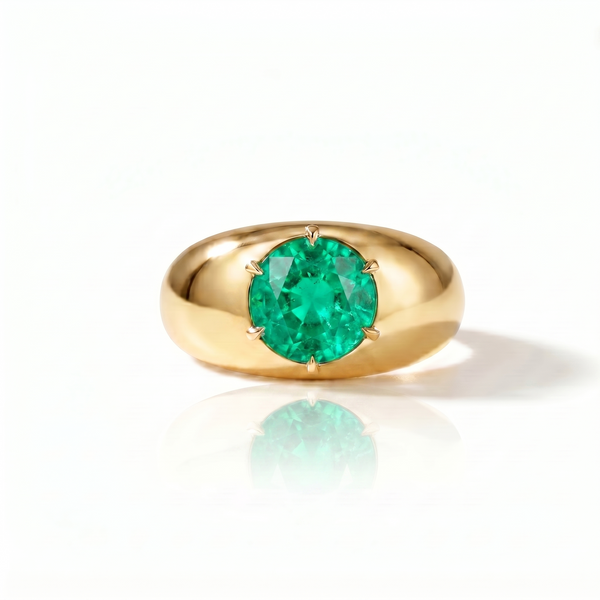 Juno Grand Dome Ring – Colombian Green Emerald