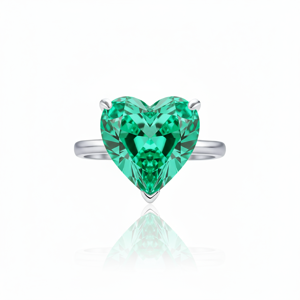 Amore Bold Solitaire Ring – Colombian Green Emerald