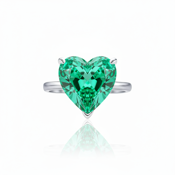 Amore Bold Solitaire Ring – Colombian Green Emerald