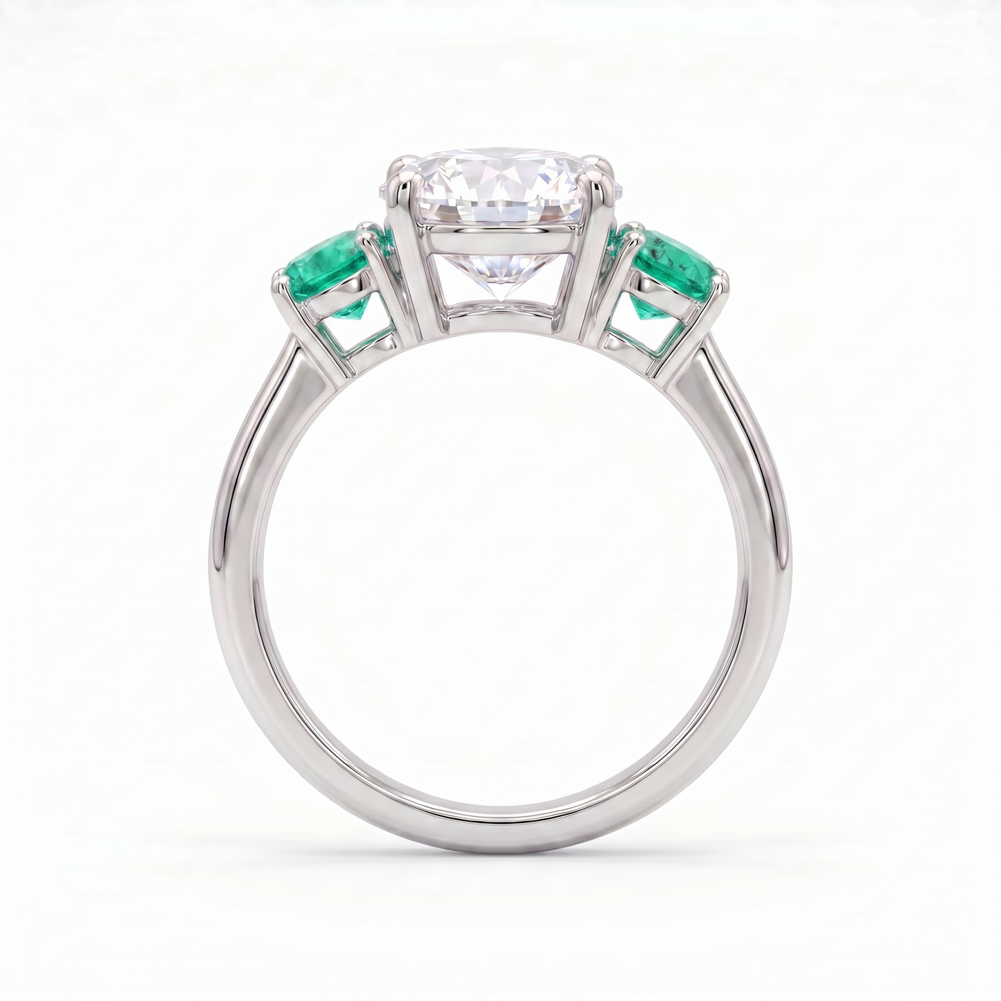 Juno Trilogy Ring – Colombian Green Emerald