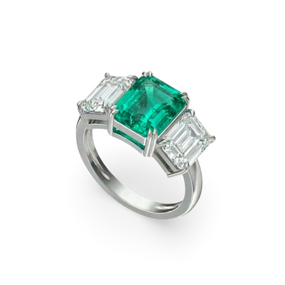 Nexus Trilogy Ring – Colombian Green Emerald