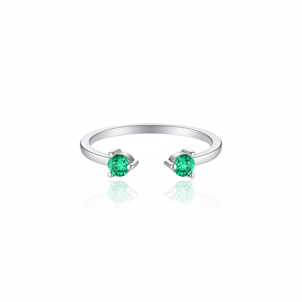 Linea Punto Grande Ring – Colombian Green Emerald