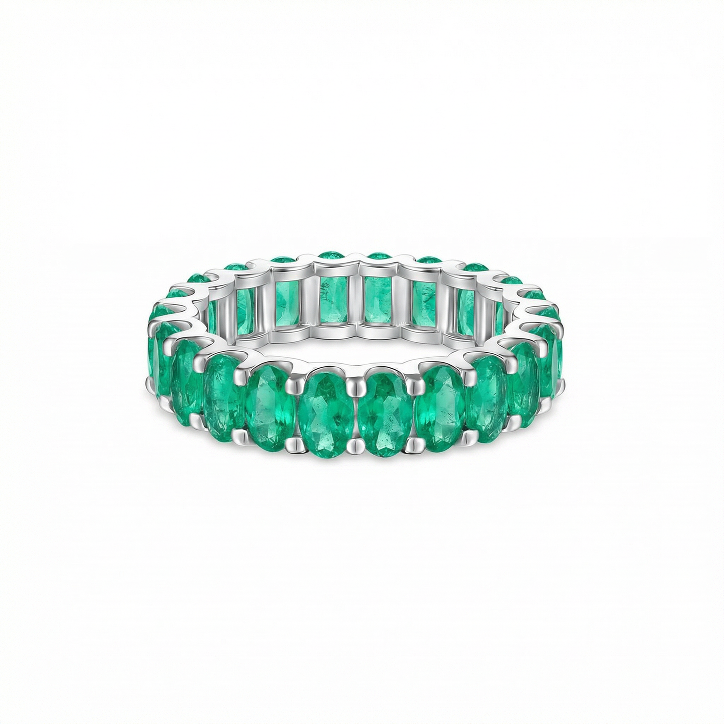 Velara Eternity Ring – Colombian Green Emerald