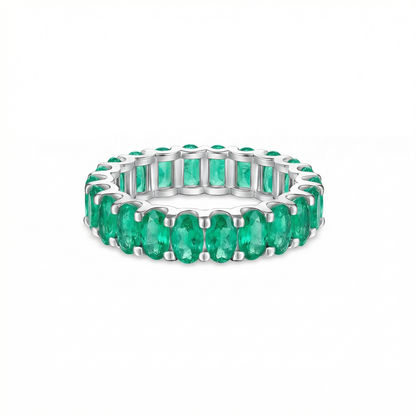 Velara Eternity Ring – Colombian Green Emerald