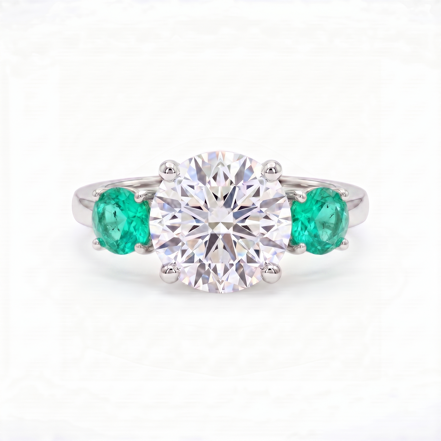 Juno Trilogy Ring – Colombian Green Emerald