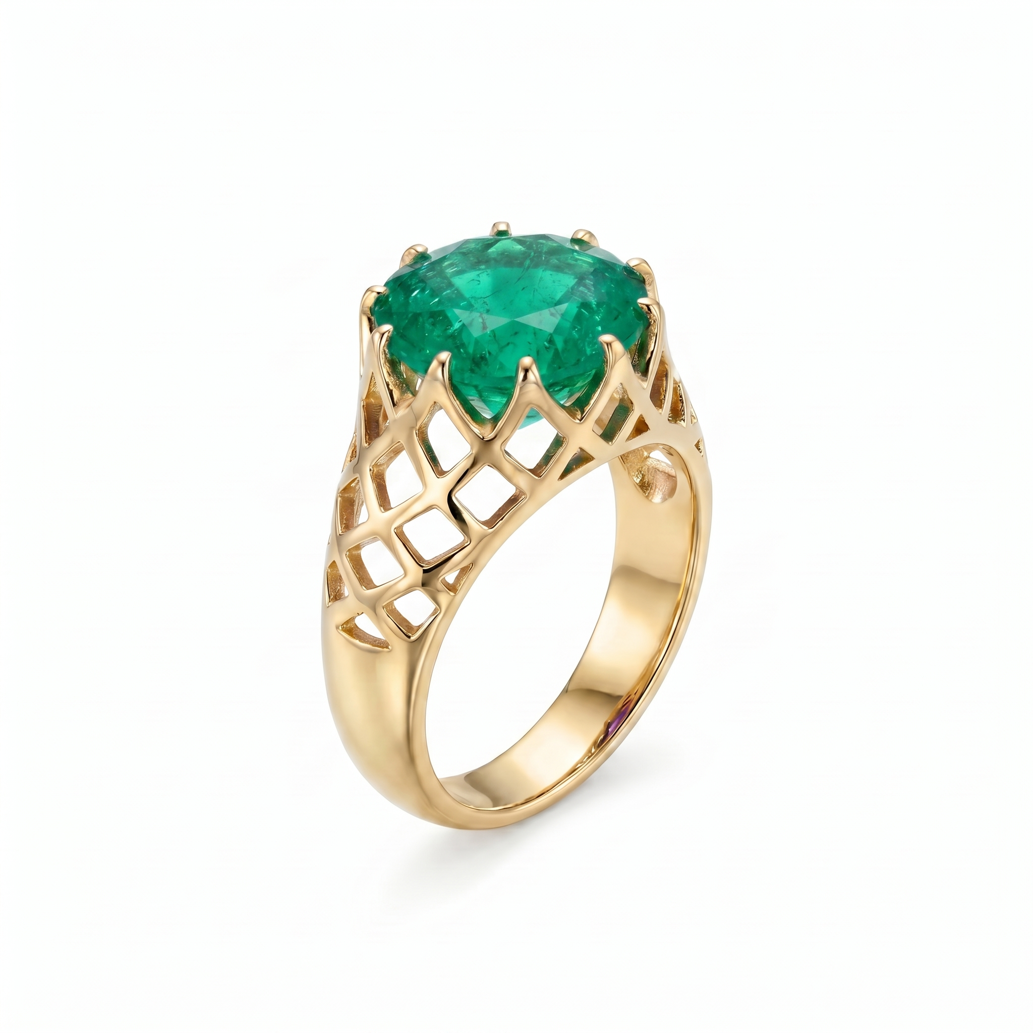 Juno Trellis Ring – Colombian Green Emerald