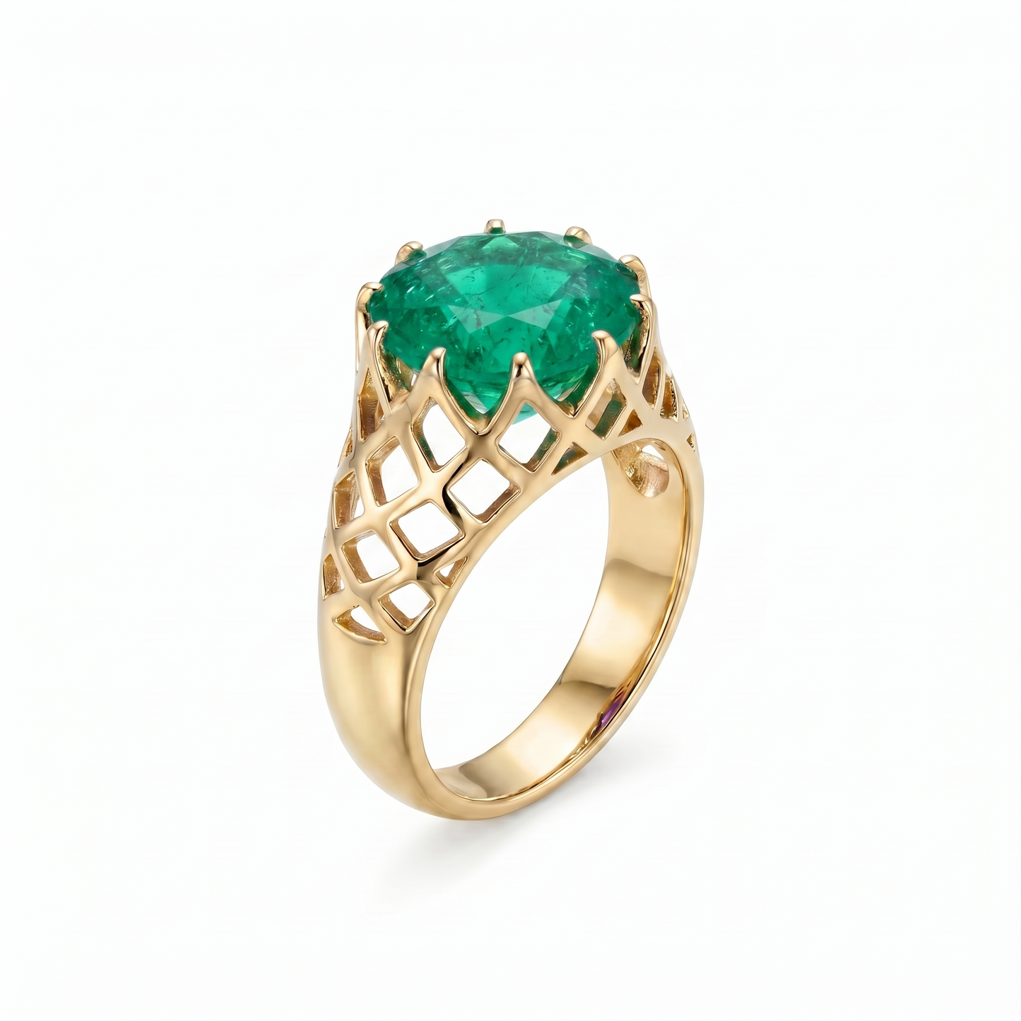 Juno Trellis Ring – Colombian Green Emerald