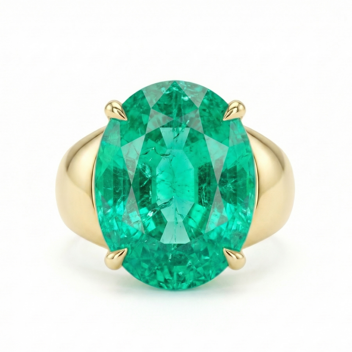 Velara Signet Ring – Colombian Green Emerald