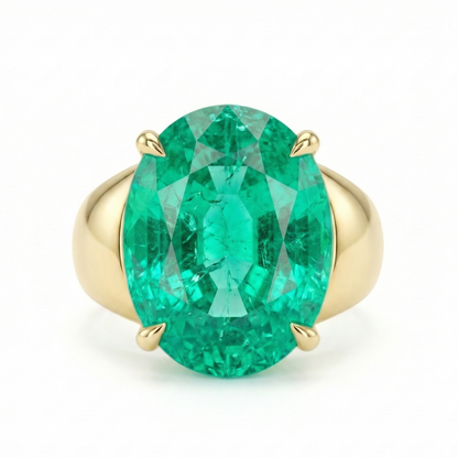 Velara Signet Ring – Colombian Green Emerald