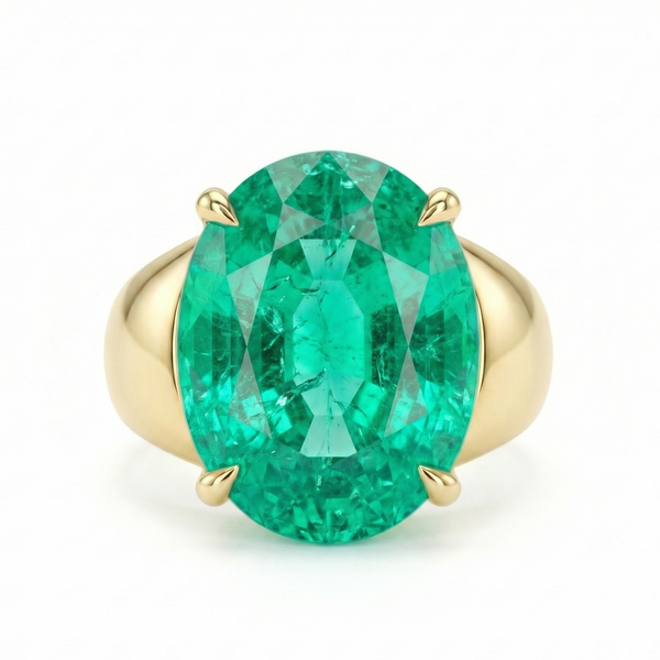 Velara Signet Ring – Colombian Green Emerald
