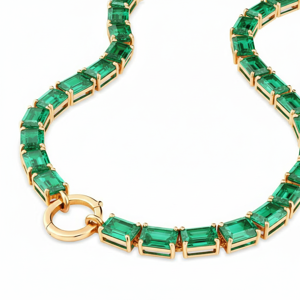 Nexus Tennis Necklace – Colombian Green Emerald