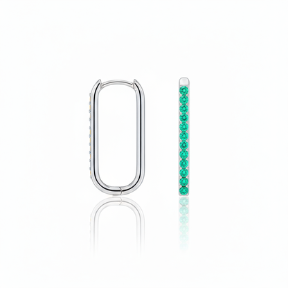 Linea Trace Earrings – Colombian Green Emerald