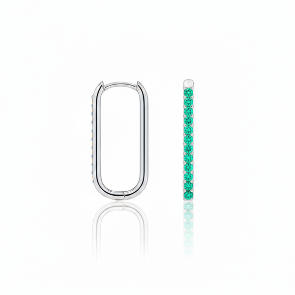 Linea Trace Earrings – Colombian Green Emerald