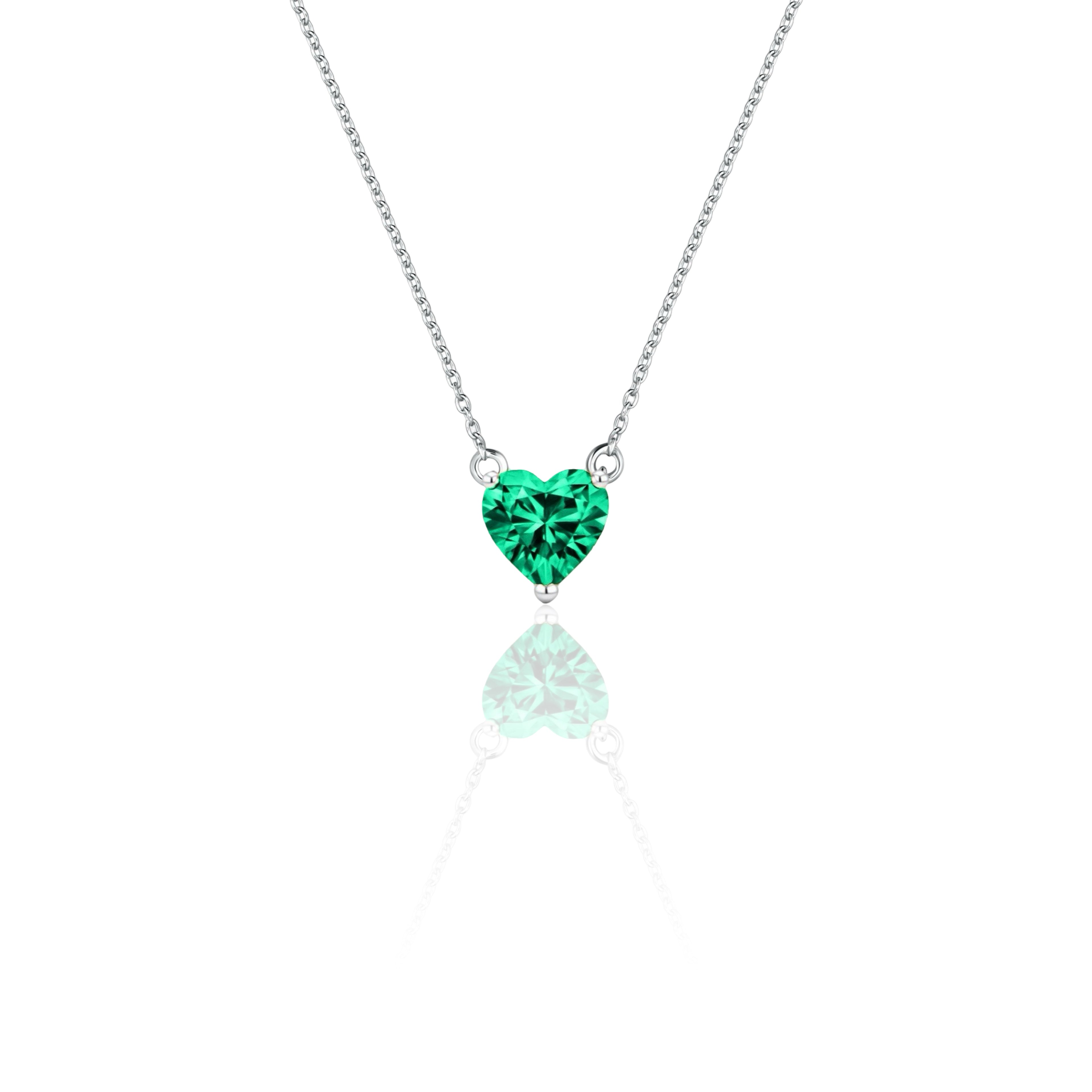 Amore Mini Solitaire Necklace – Colombian Green Emerald