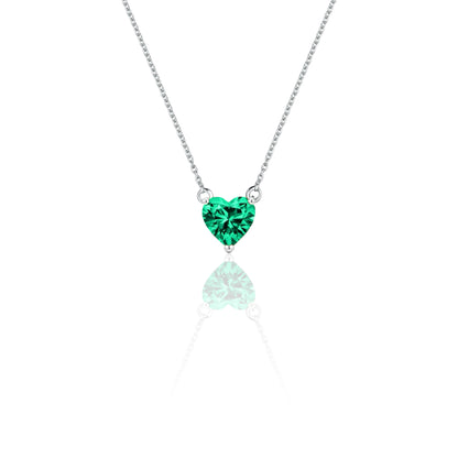 Amore Mini Solitaire Necklace – Colombian Green Emerald