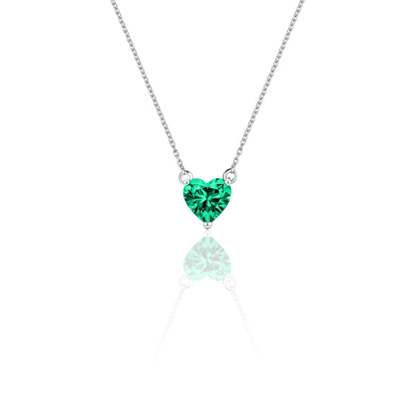 Amore Mini Solitaire Necklace – Colombian Green Emerald