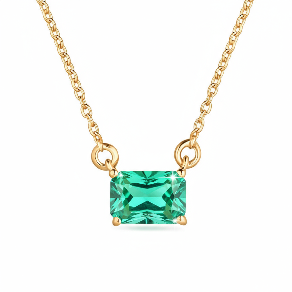 Nexus Solitaire Necklace – Colombian Green Emerald