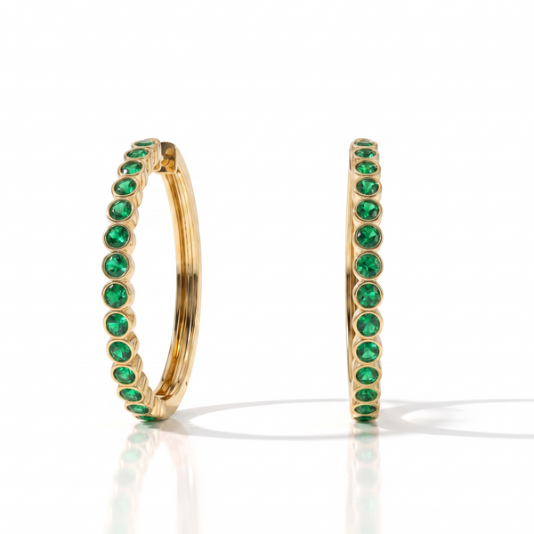Forma Grande Hoop Earrings – Colombian Green Emerald