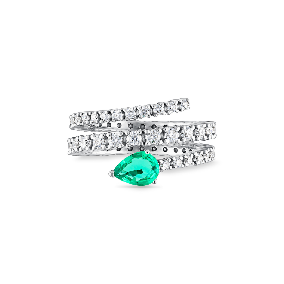 Nova Serpent Ring – Colombian Green Emerald