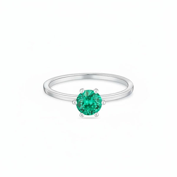 Juno Solitaire Ring – Colombian Green Emerald