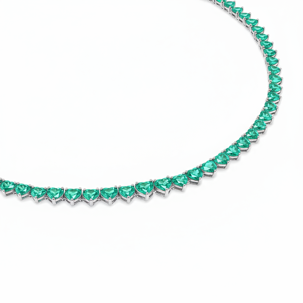Amore Tennis Necklace – Colombian Green Emerald