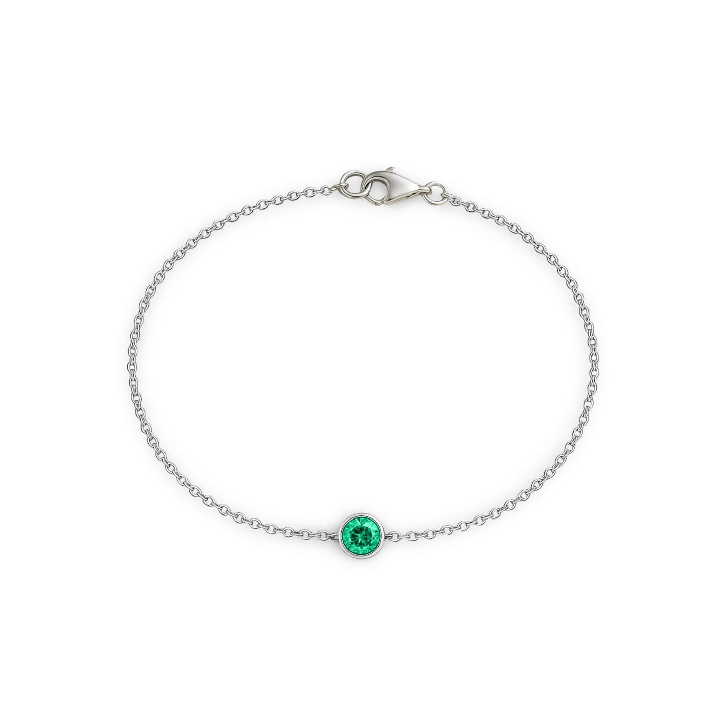 Forma Solitaire Bracelet – Colombian Green Emerald
