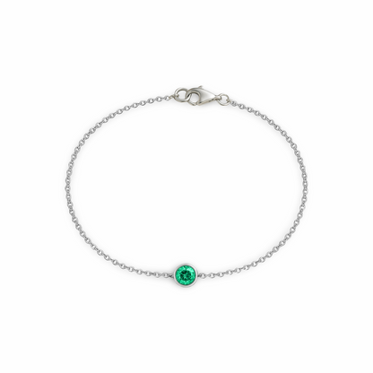 Forma Solitaire Bracelet – Colombian Green Emerald