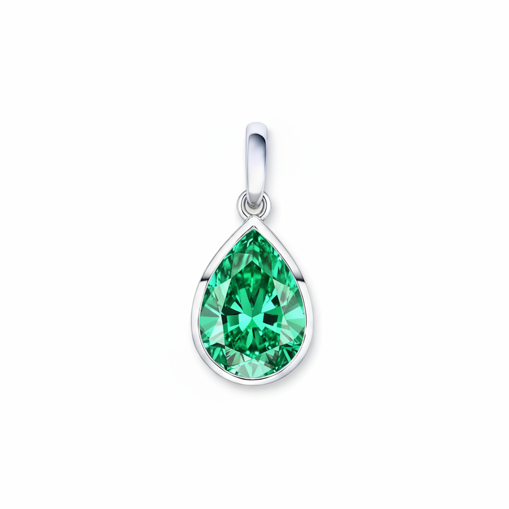 Nova Bold Solitaire Pendant – Colombian Green Emerald
