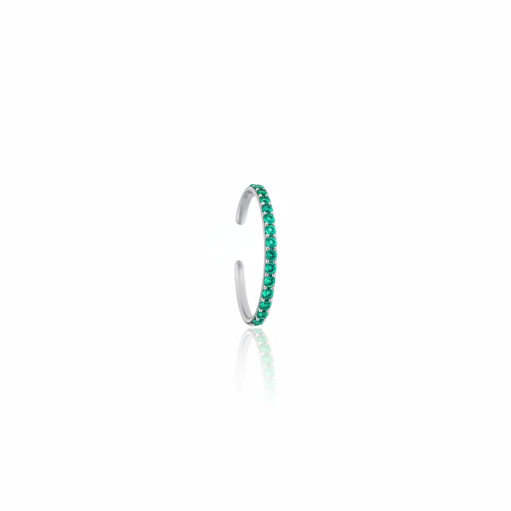 Linea Mini Ear Cuff – Colombian Green Emerald