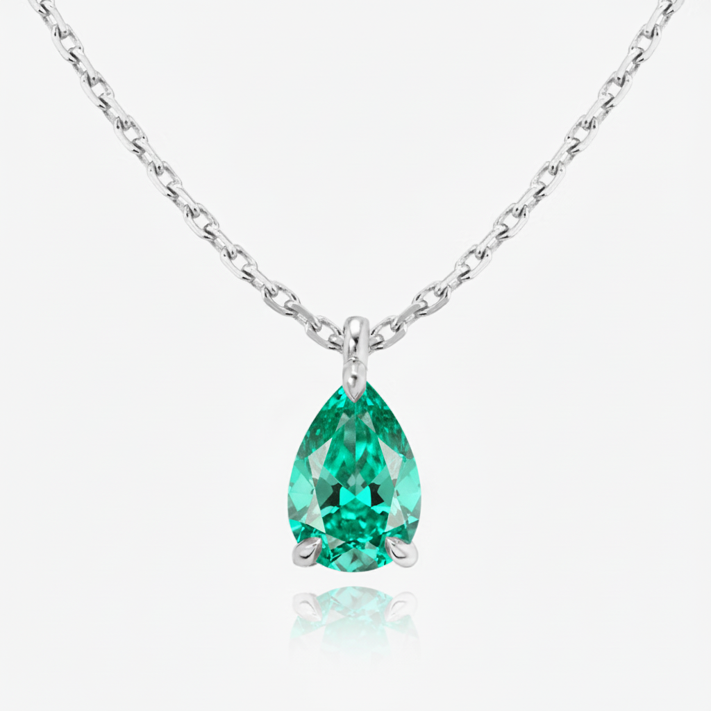 Nova Solitaire Necklace – Colombian Green Emerald