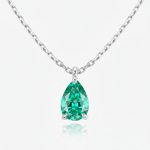 Nova Solitaire Necklace – Colombian Green Emerald
