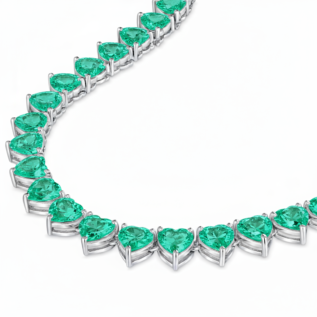 Amore Maxi Tennis Necklace – Colombian Green Emerald