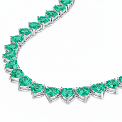 Amore Maxi Tennis Necklace – Colombian Green Emerald