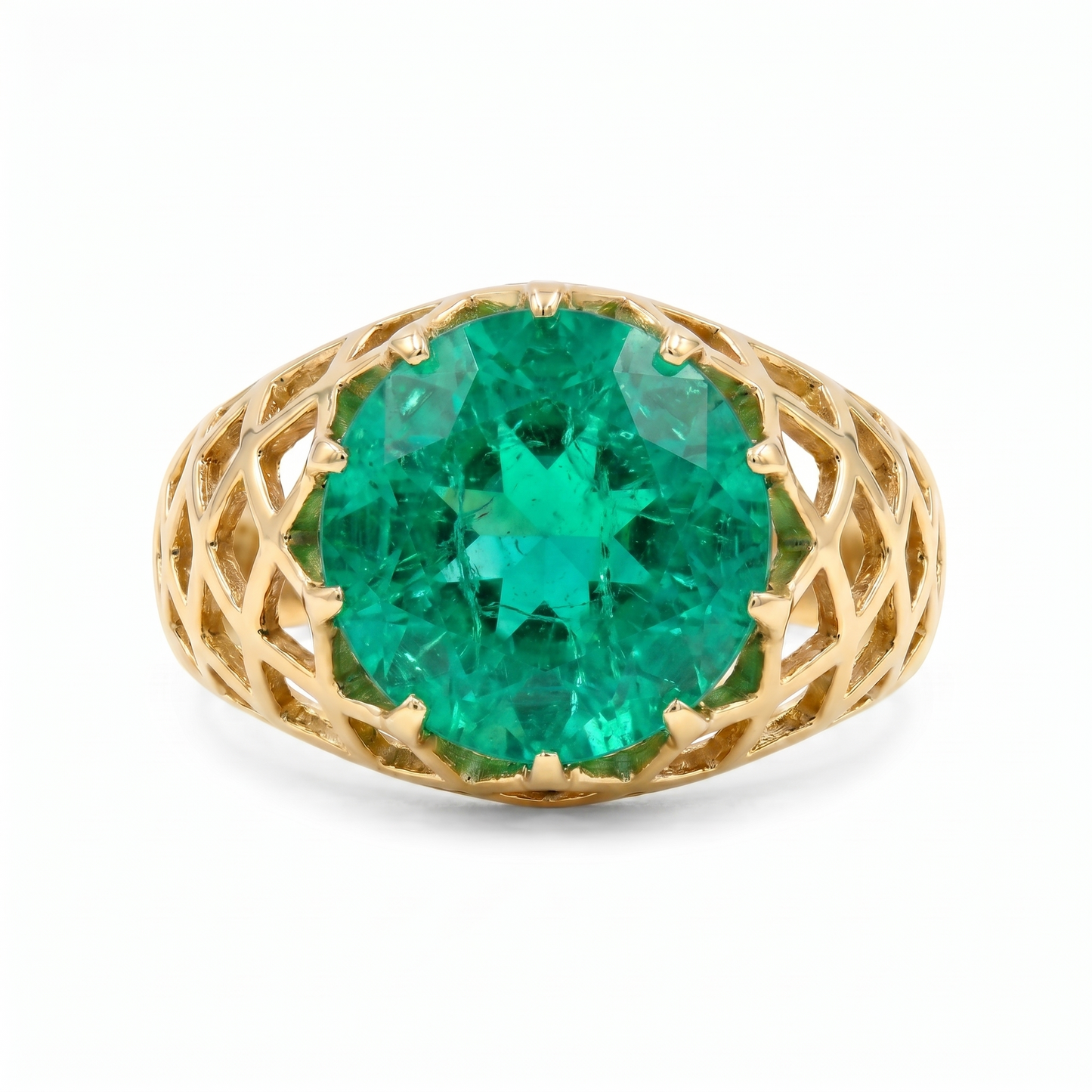 Juno Trellis Ring – Colombian Green Emerald