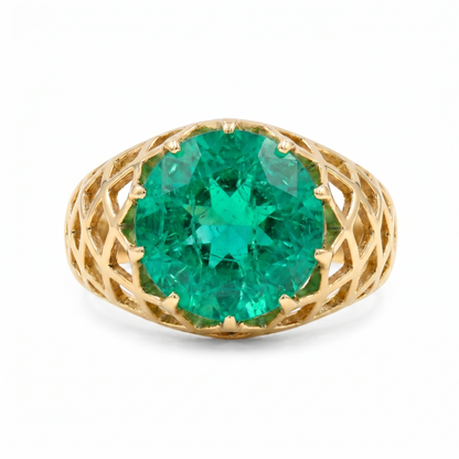 Juno Trellis Ring – Colombian Green Emerald