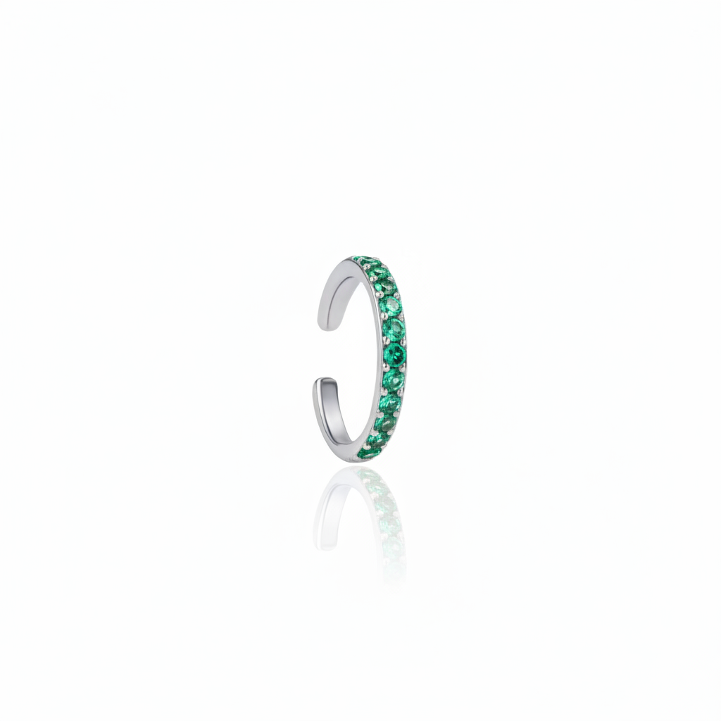 Linea Midi Ear Cuff – Colombian Green Emerald