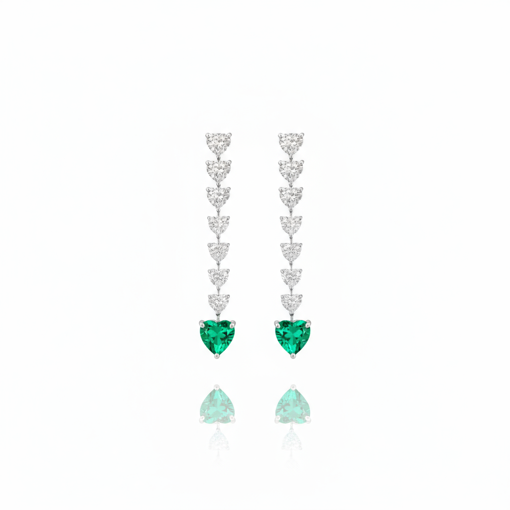 Amore Drop Earrings – Colombian Green Emerald