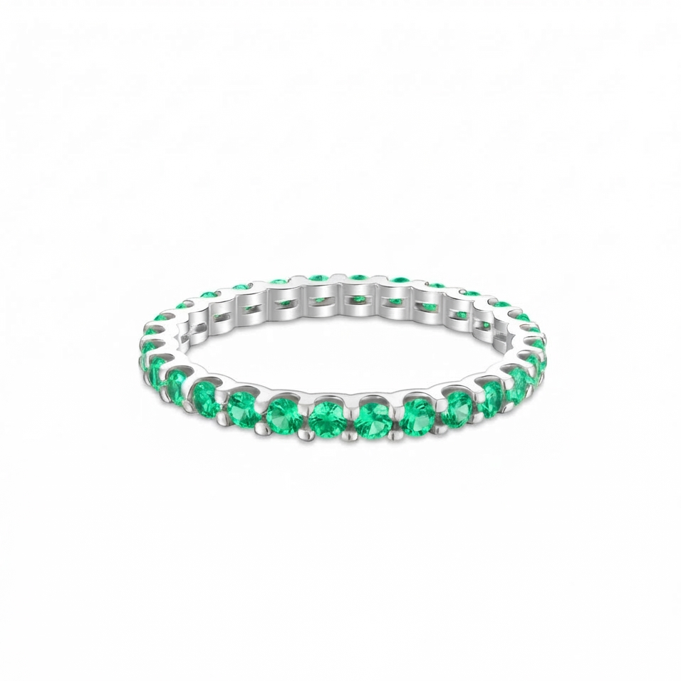 Linea Midi Ring – Colombian Green Emerald