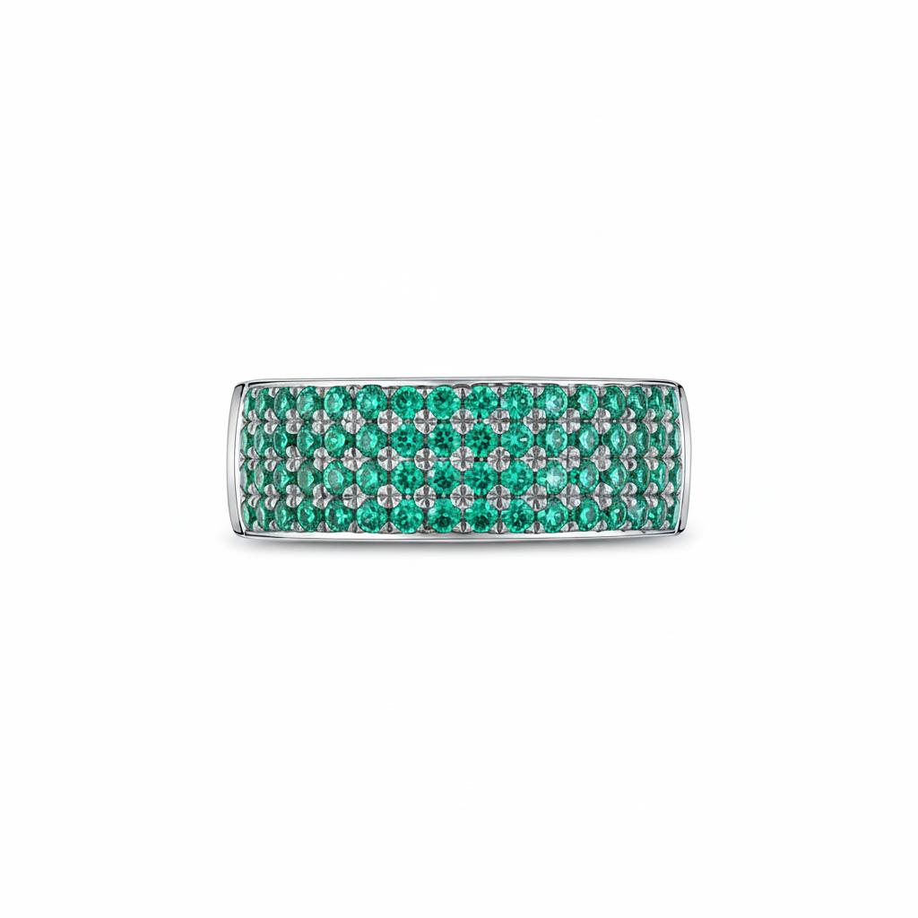 Linea Bold Band Ring – Colombian Green Emerald