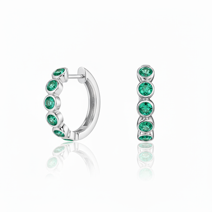 Forma Mini Hoop Earrings – Colombian Green Emerald