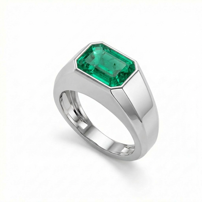 Nexus Signet Ring – Colombian Green Emerald