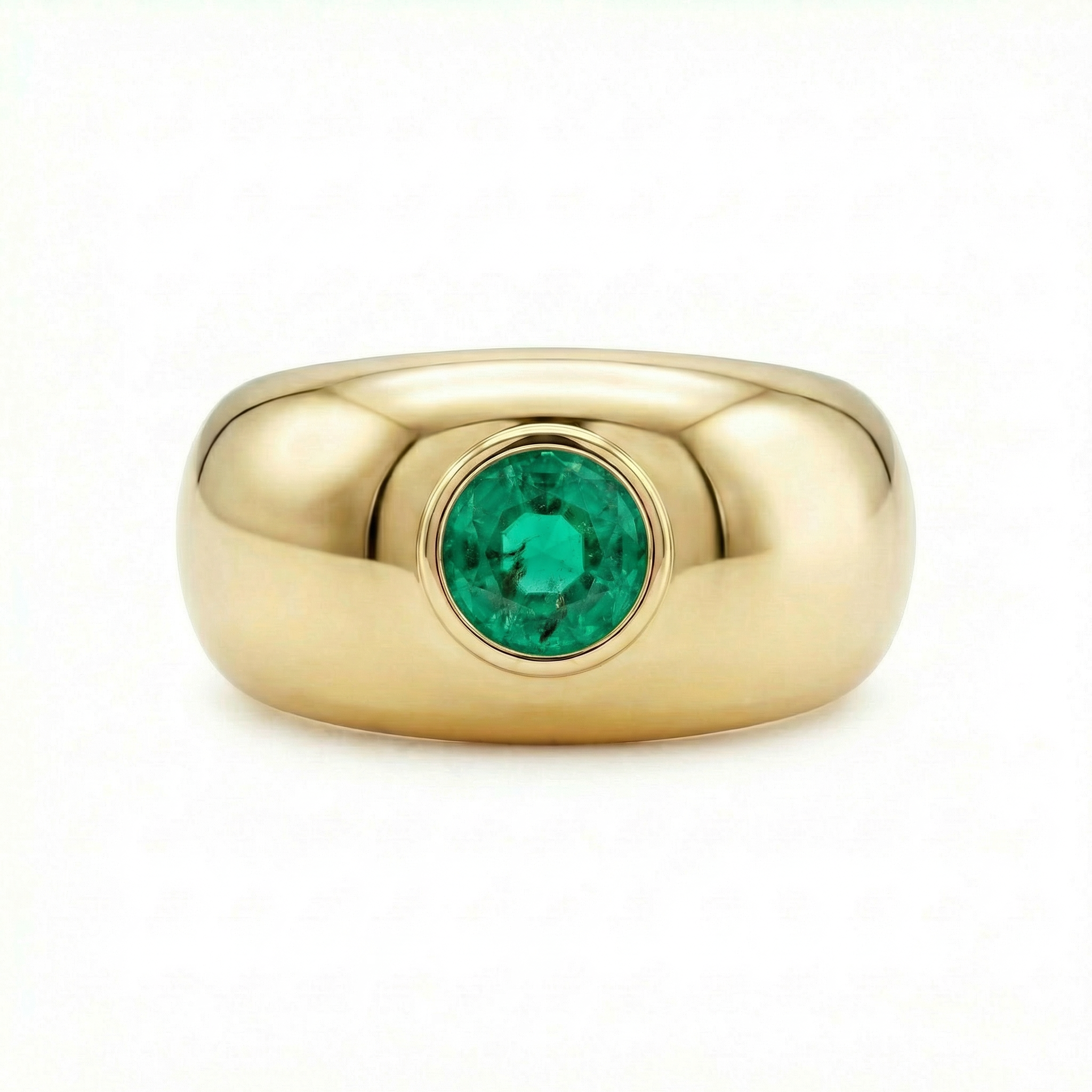 Forma Signet Ring – Colombian Green Emerald