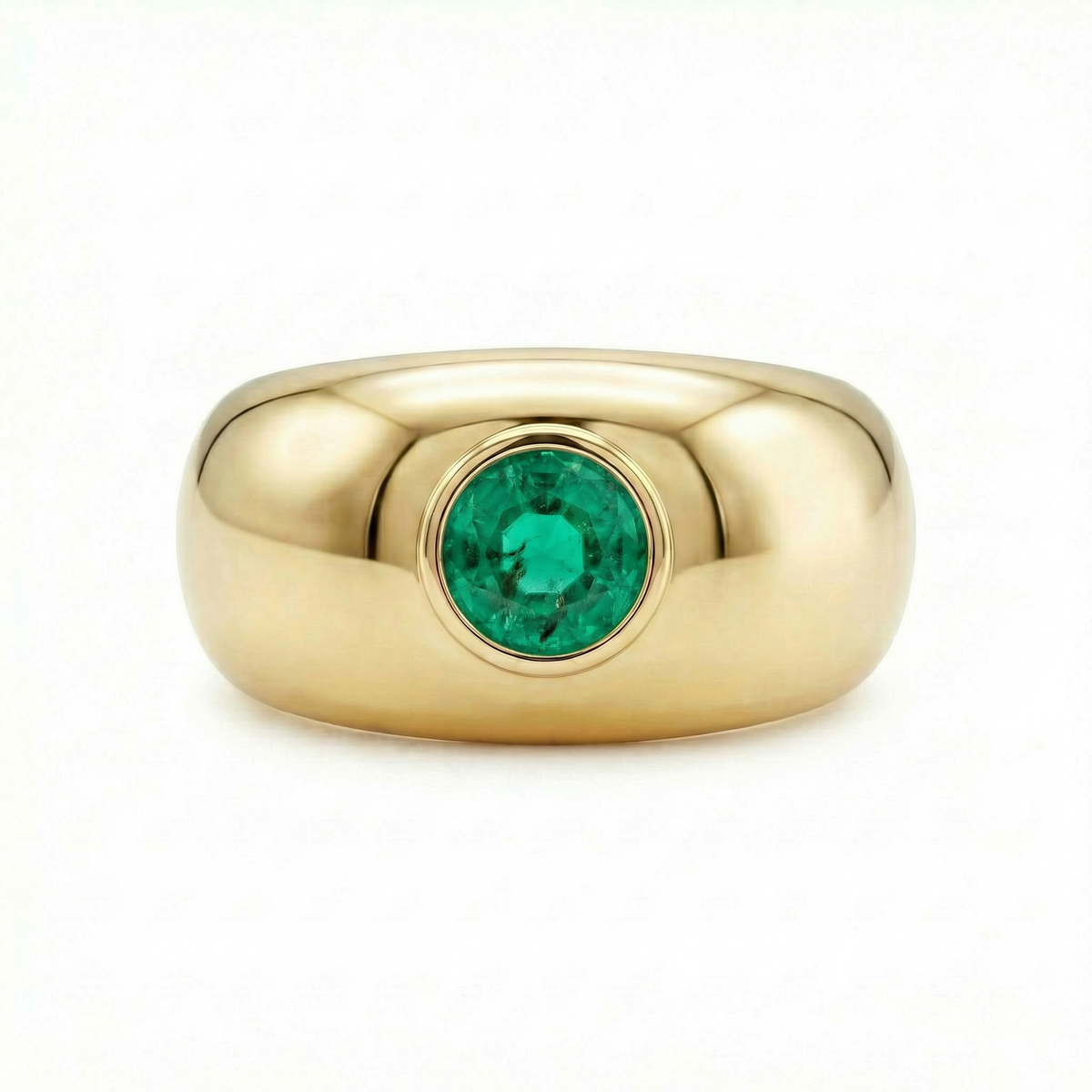 Forma Signet Ring – Colombian Green Emerald