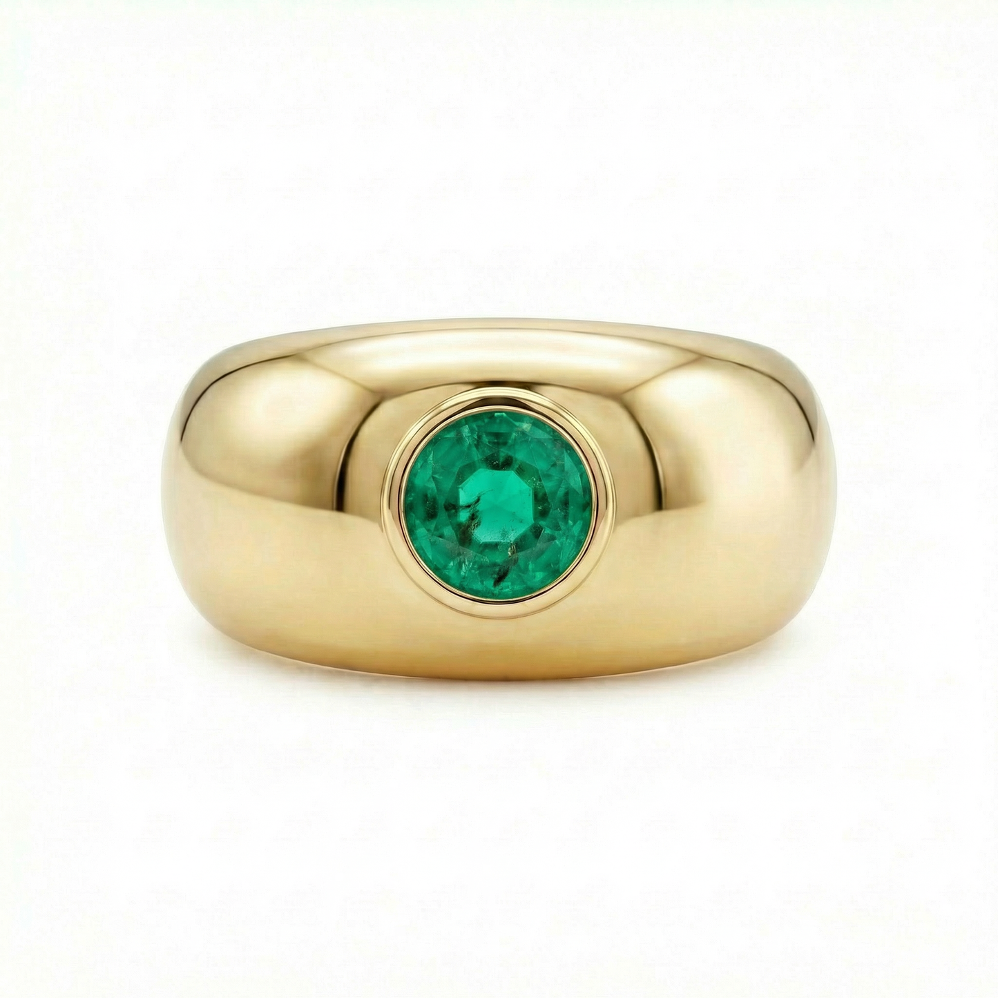 Forma Signet Ring – Colombian Green Emerald