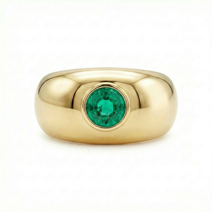 Forma Signet Ring – Colombian Green Emerald