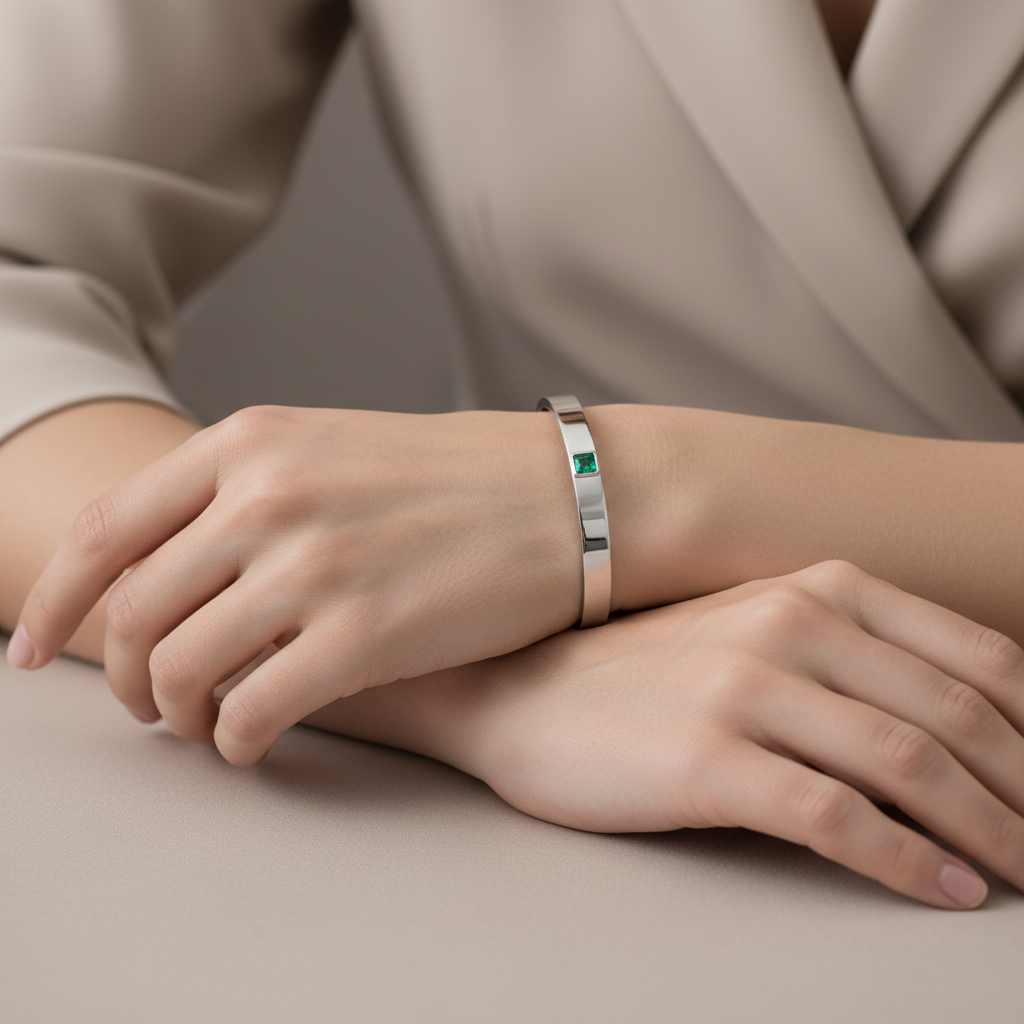 Aria Uno Elemental Bangle – Teal Blue Spinel